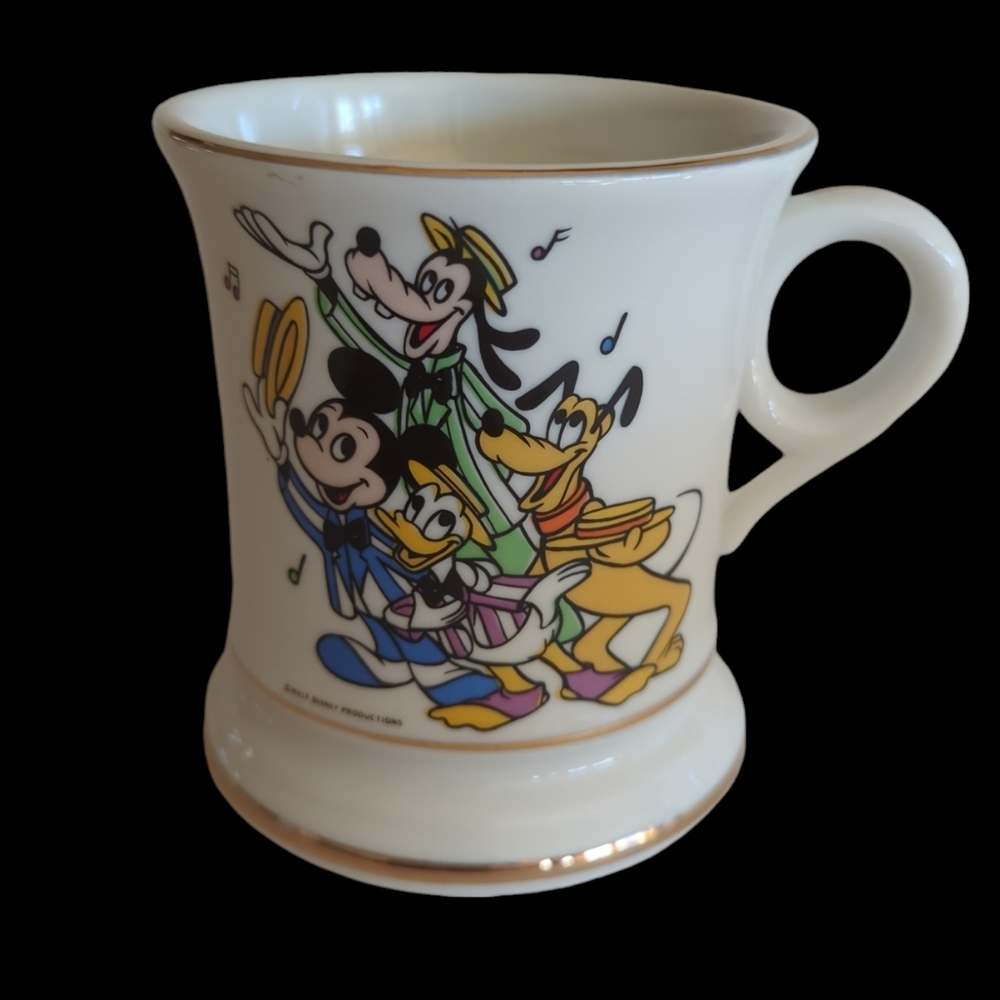 Vtg. Walt Disney Mickey Pluto Goofy Donald Duck Barber Shop Quartet Shaving Mug